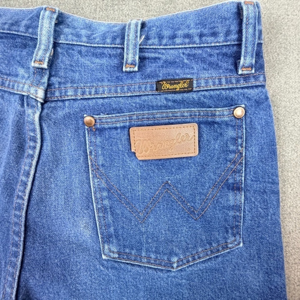 Vtg Wrangler Jeans Mens 32x36 Blue Straight Leg Denim Classic Western Rodeo 90's